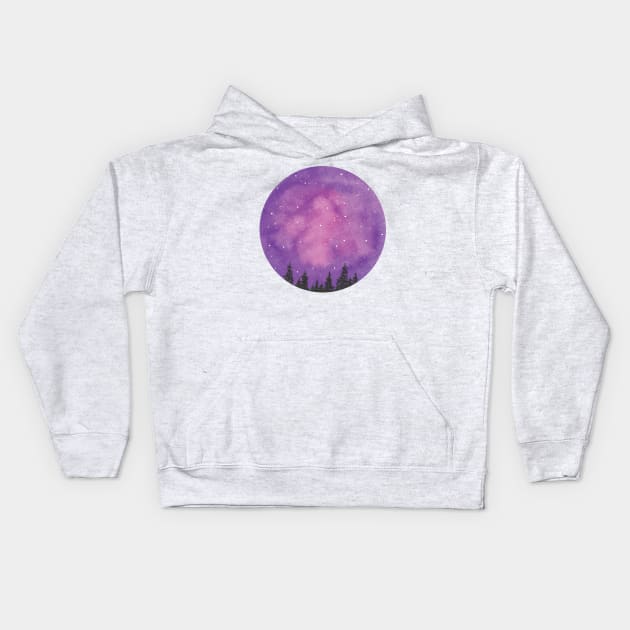 Purple galaxy Kids Hoodie by RosanneCreates